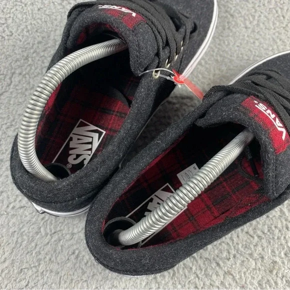 Vans Shoes Atwood Wool Plaid Mens Boys Size 7 Dark Grey Red Black Lace Up Padded - Picture 11 of 14